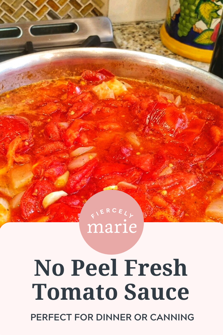 Tomato Sauce Recipe with Fresh Tomatoes (No Peeling Required!)