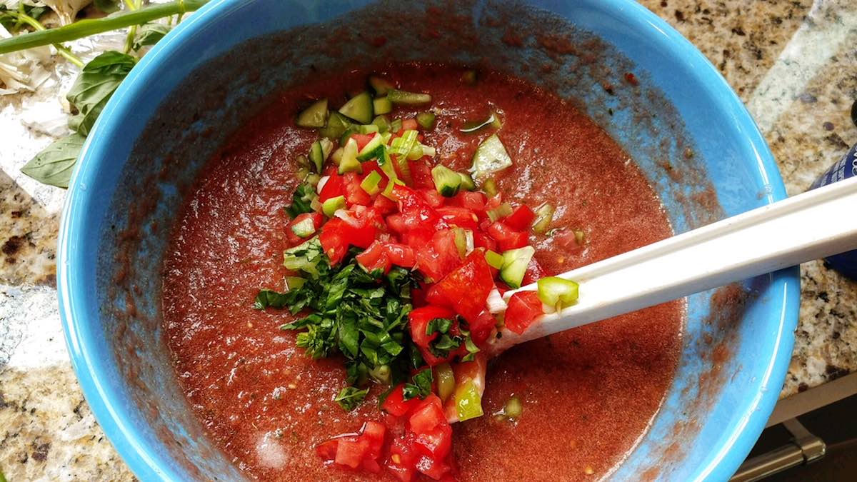 last minute garden gazpacho, weight watchers freestyle