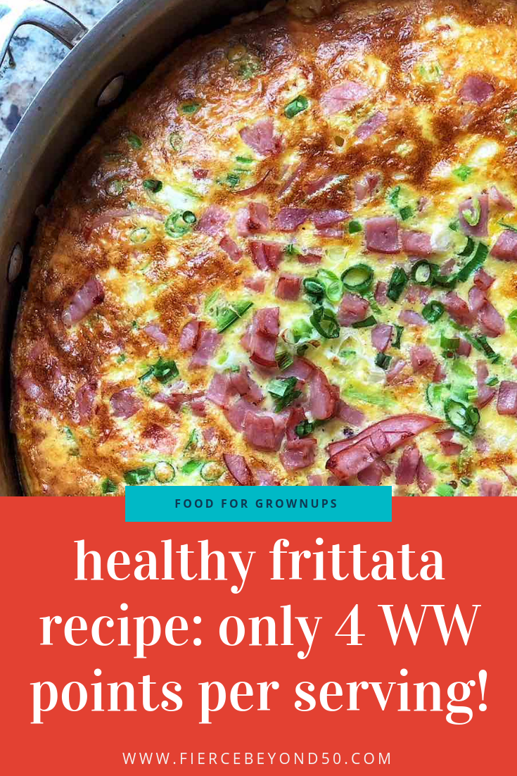 Healthy Frittata Recipe with Corn, Gruyere, & Canadian Bacon (only 4 WW points per serving!)