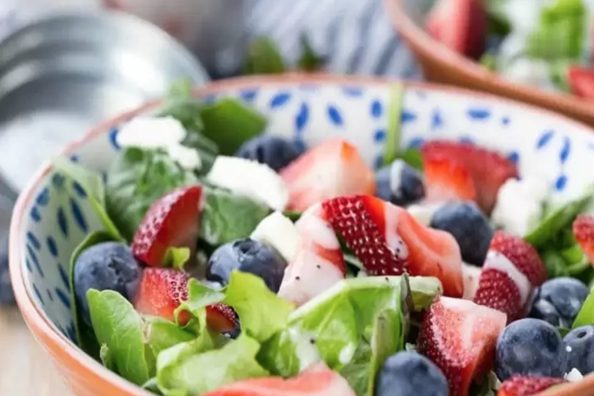 strawberry blueberry feta salad patriotic