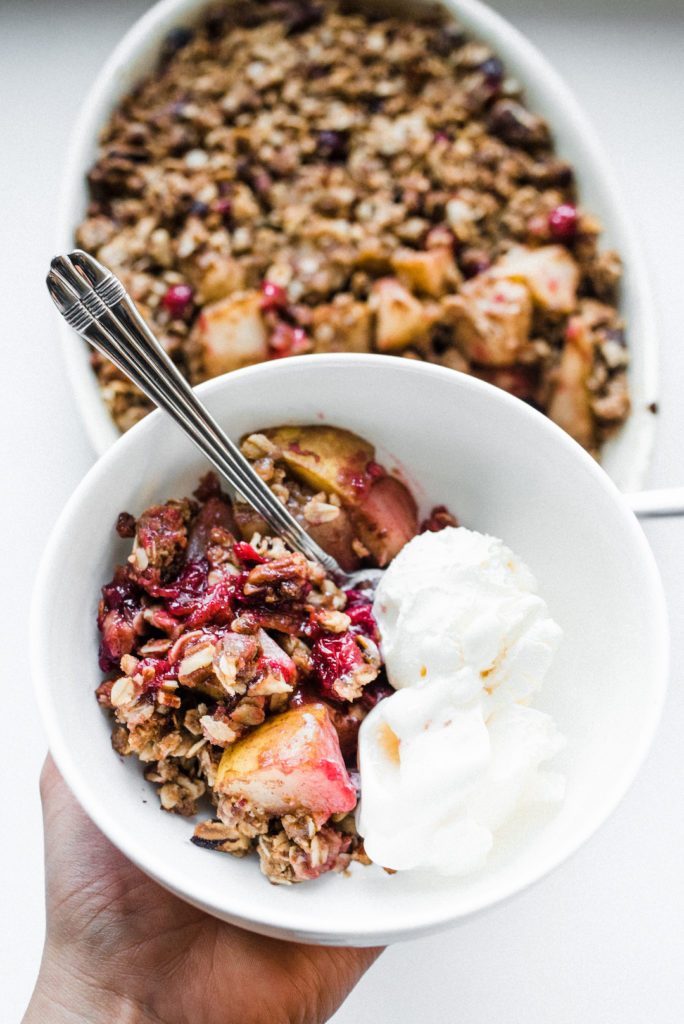 Cranberry and Pear Crumble