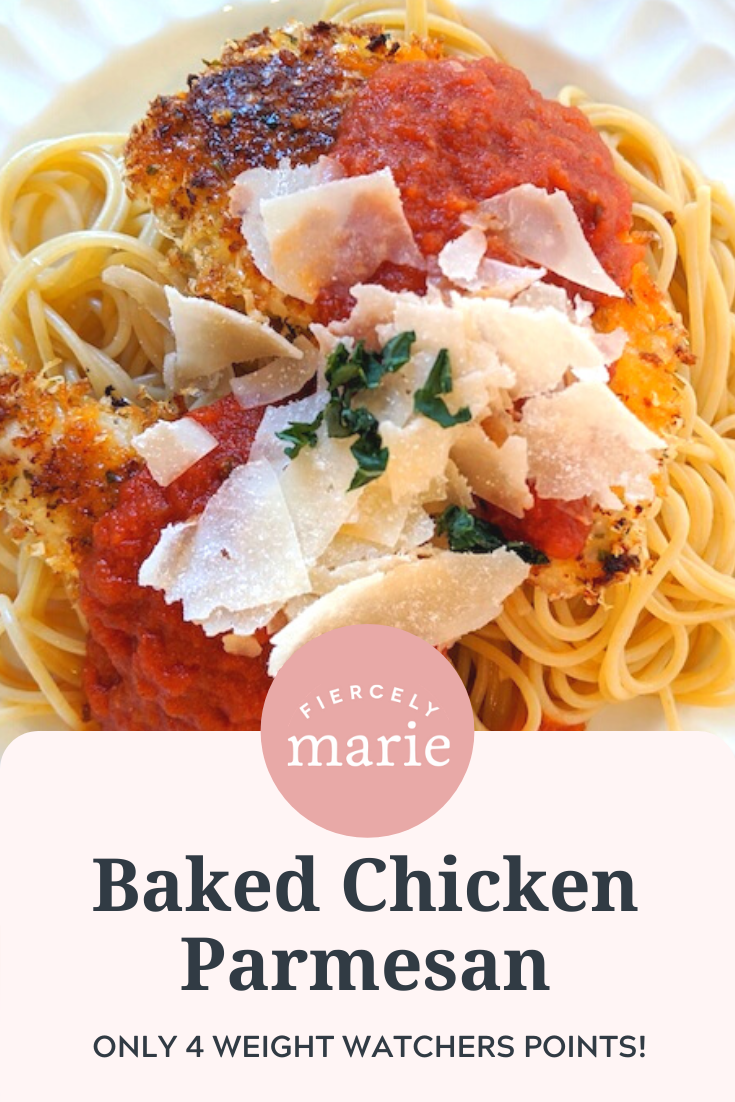 4 WW Points Chicken Parmesan: My craving for Italian doesn\'t mesh with my Weight Watchers plan. Luckily, I\'ve cracked the code with my lighter -but cheesy and crunchy- chicken parmesan.