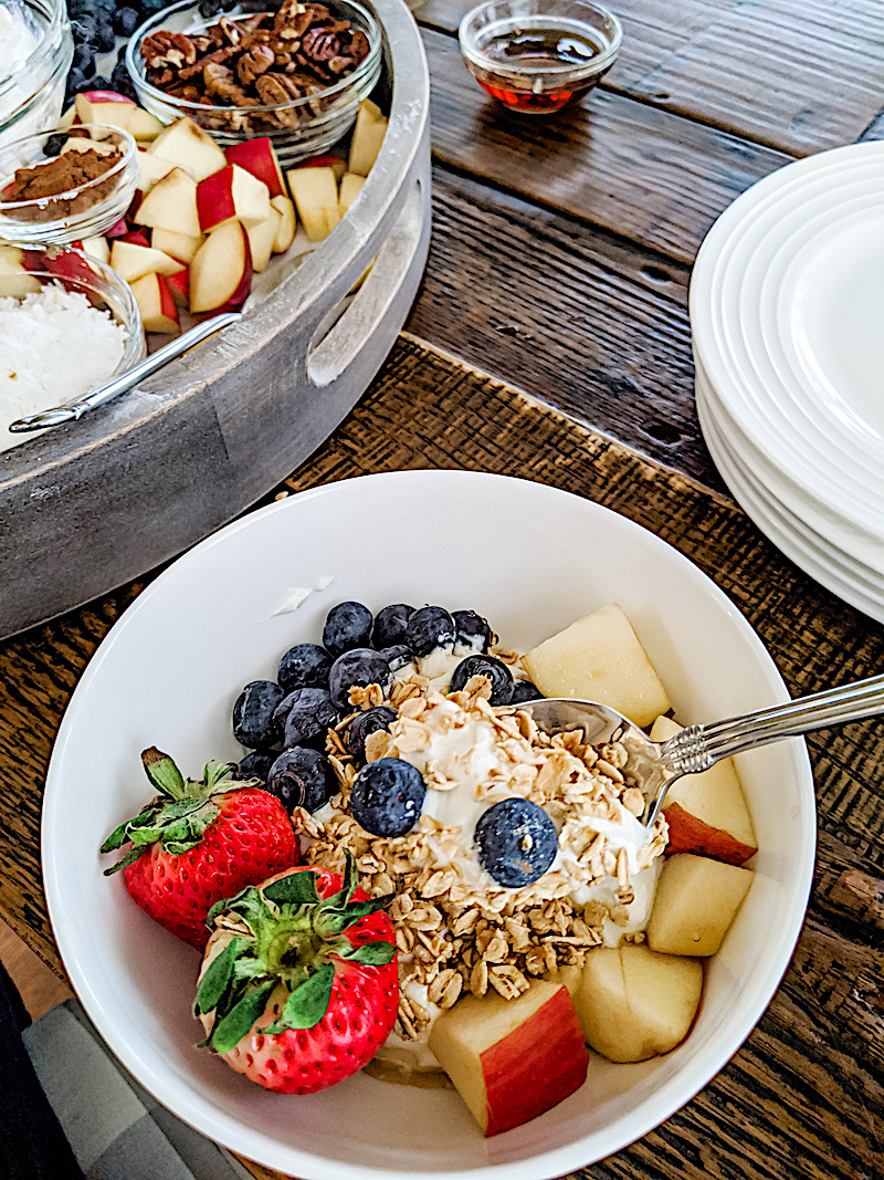 A bowl served from Easy Easter Brunch Board