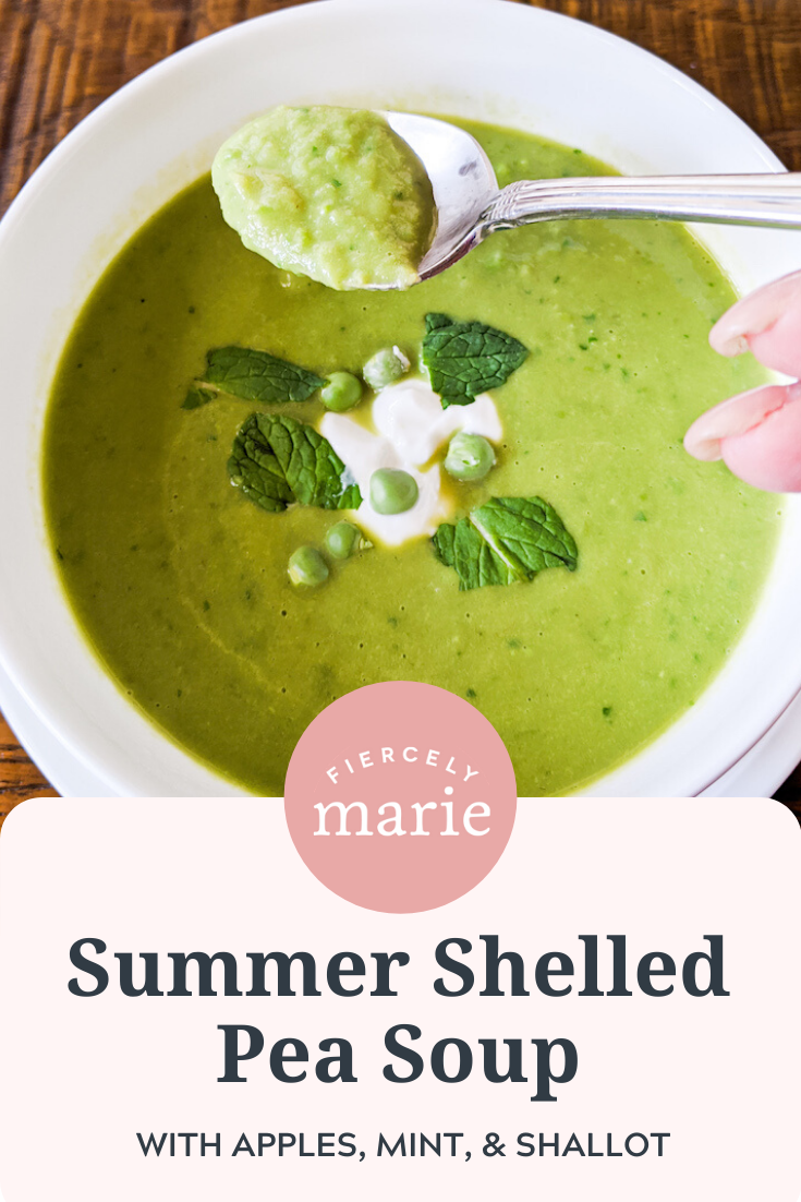 Fresh Pea Soup with Apple and Mint