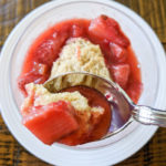 Healthier Desserts - Strawberry rhubarb cobbler