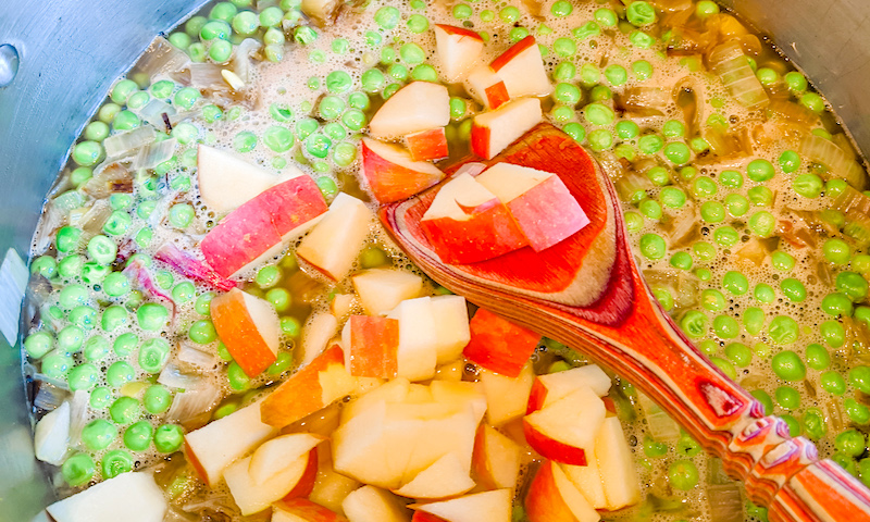 Adding Apples and Shallots to the Pea Soup