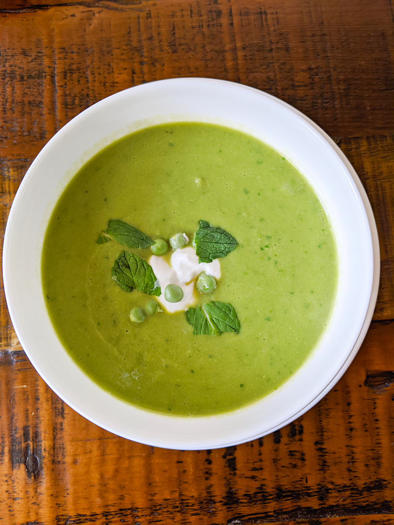 Fresh Pea Soup with Apple and Mint - Marie Bostwick