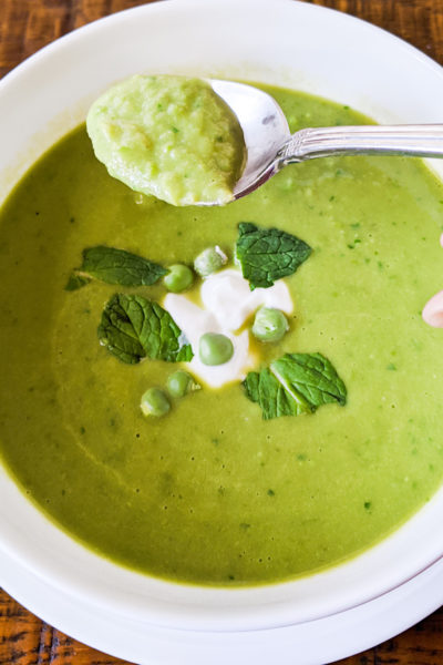 Fresh Pea Soup with Mint and Apple