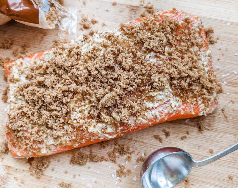 Prepping the Cedar Plank Salmon