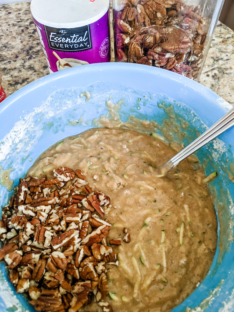 Zucchini Bread with Chopped Pecans