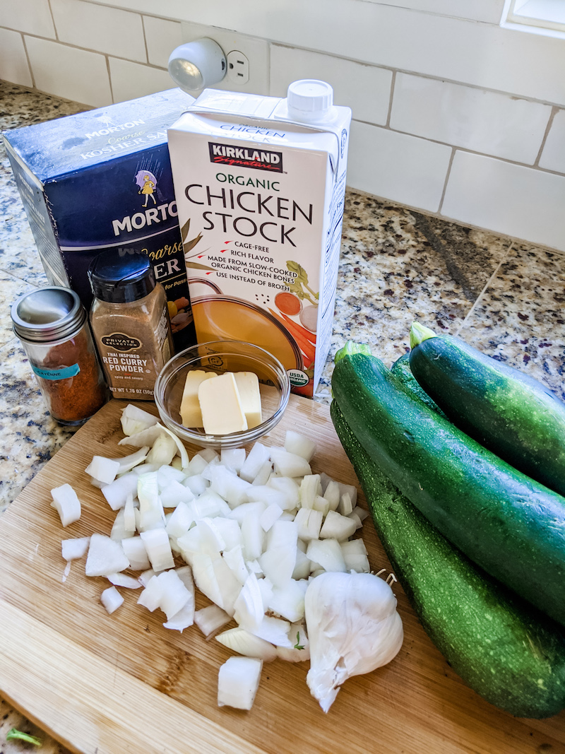 Ingredients for Zucchini soup