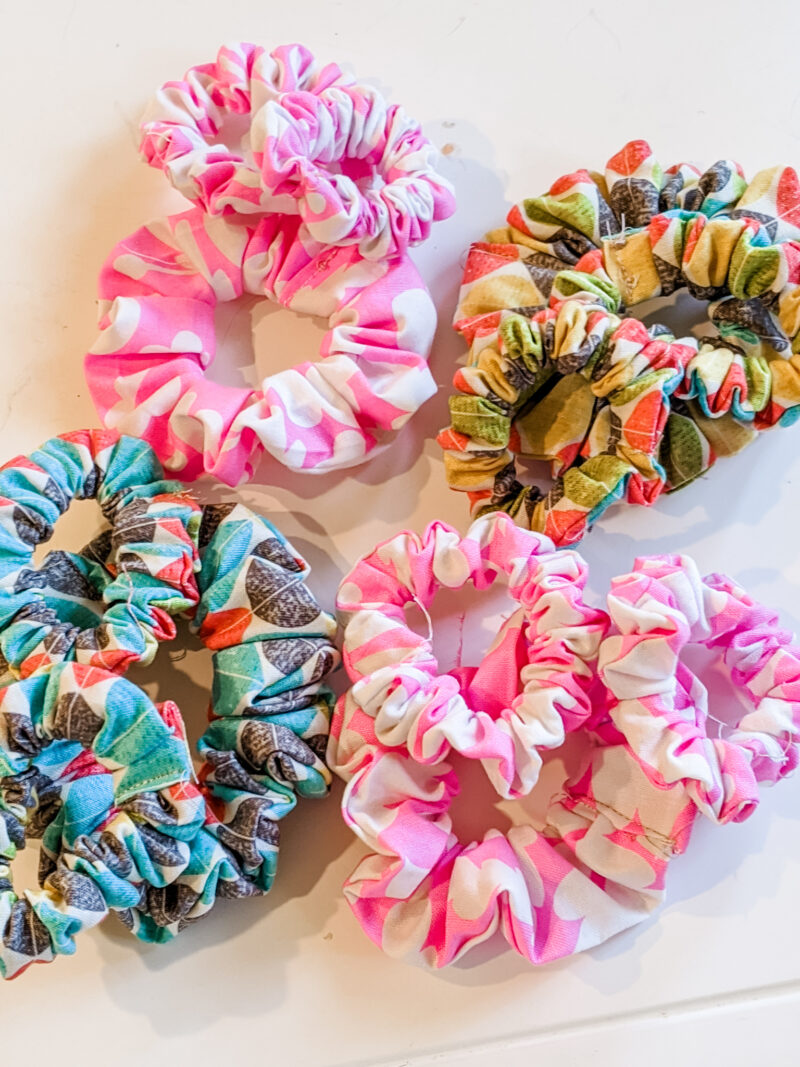 A collection of easy diy scrunchies in various colors