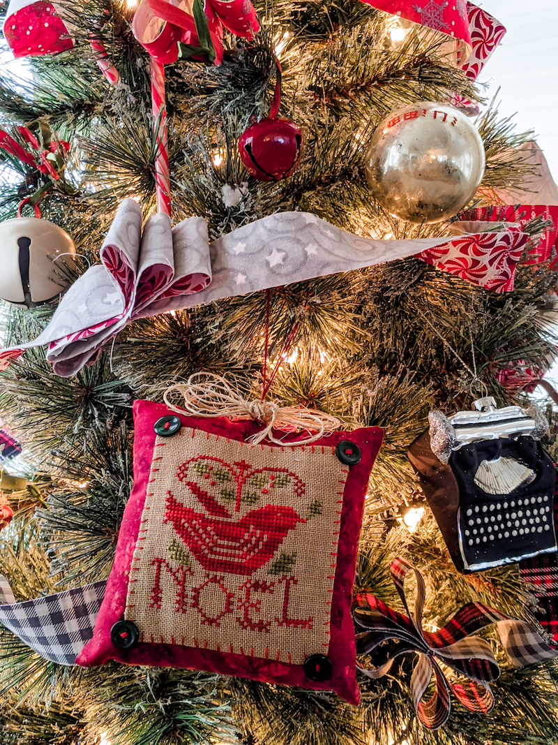 The The DIY Christmas Garland on a lit and decorated Christmas tree.