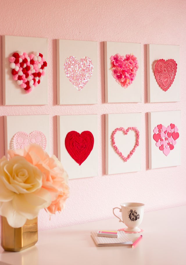 A Valentine Craft - DIY Canvas Hearts