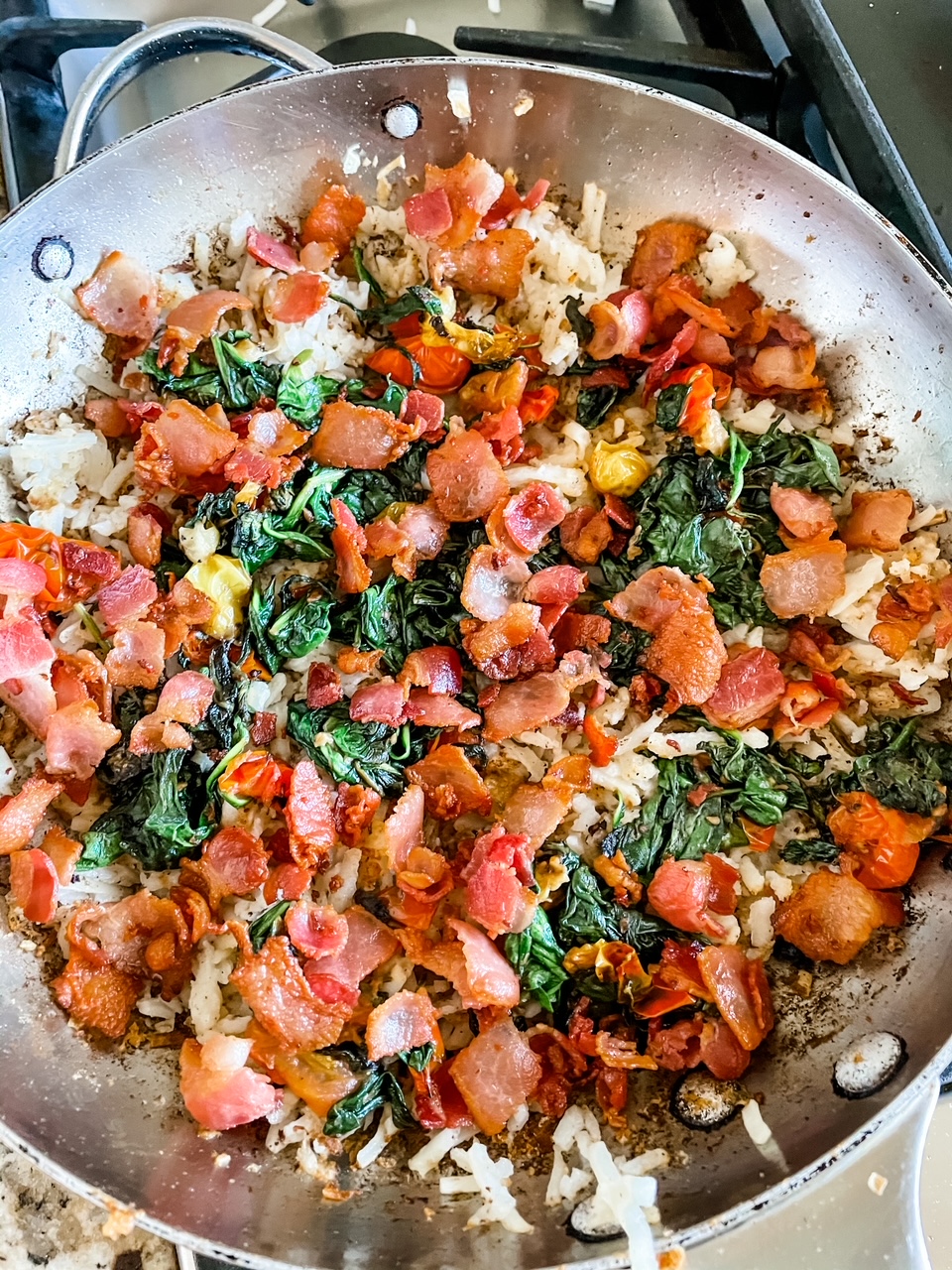 The rest of the ingredients - minus egg - for the Easy Weekend Breakfast Skillet 