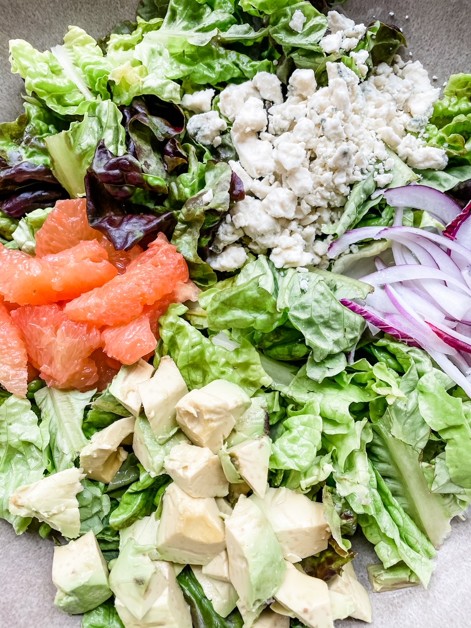 The Grapefruit and Gorgonzola Salad sans shrimp