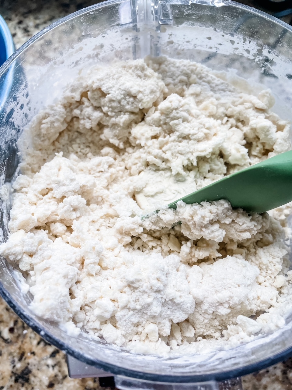 The ingredients for the Homemade Shortcake Biscuits in a food processor