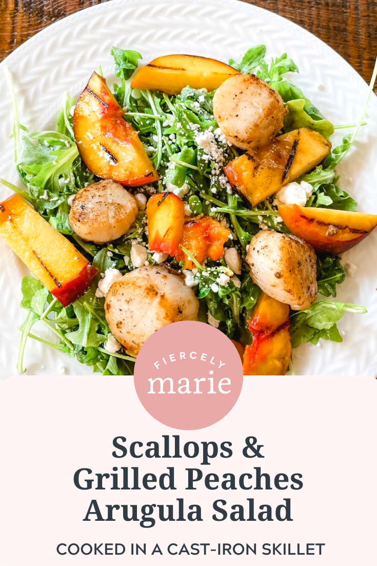 Arugula Salad with Scallops and Grilled Peaches