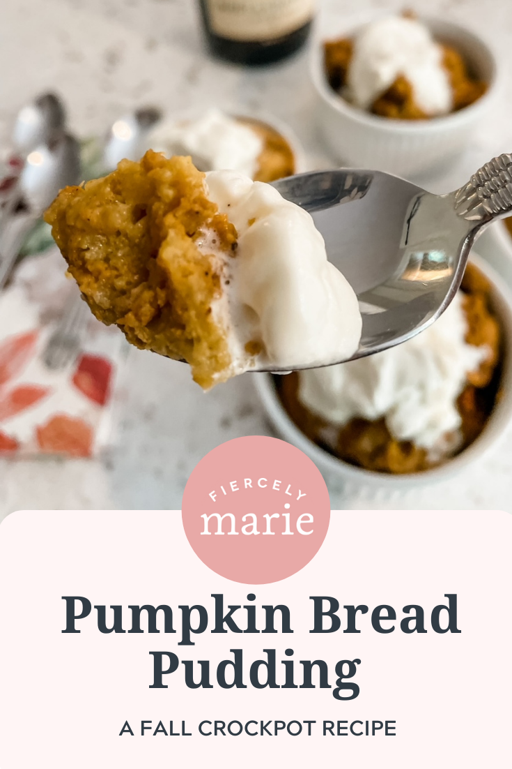 Slow Cooker Pumpkin Bread Pudding