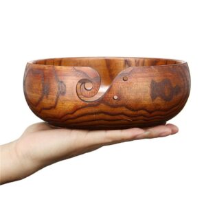 Crafting Gift Ideas 2021 Large/Medium Jujube Wood Yarn Bowl | Authentic, Wooden Yarn Bowl, Holder | Gift For Knitting & Crochet - Wooden Yarn Holder