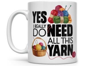 Knitting Coffee Mug, Yarn Lover Cup, Crocheting Mug, Yarn Mug, Yarn Collector, Gifts for Knitters, Knitting Lover, Gift For Crochet Lovers