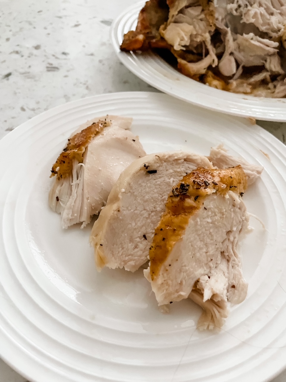 Three slices of the Basic Herb-Roasted Chicken