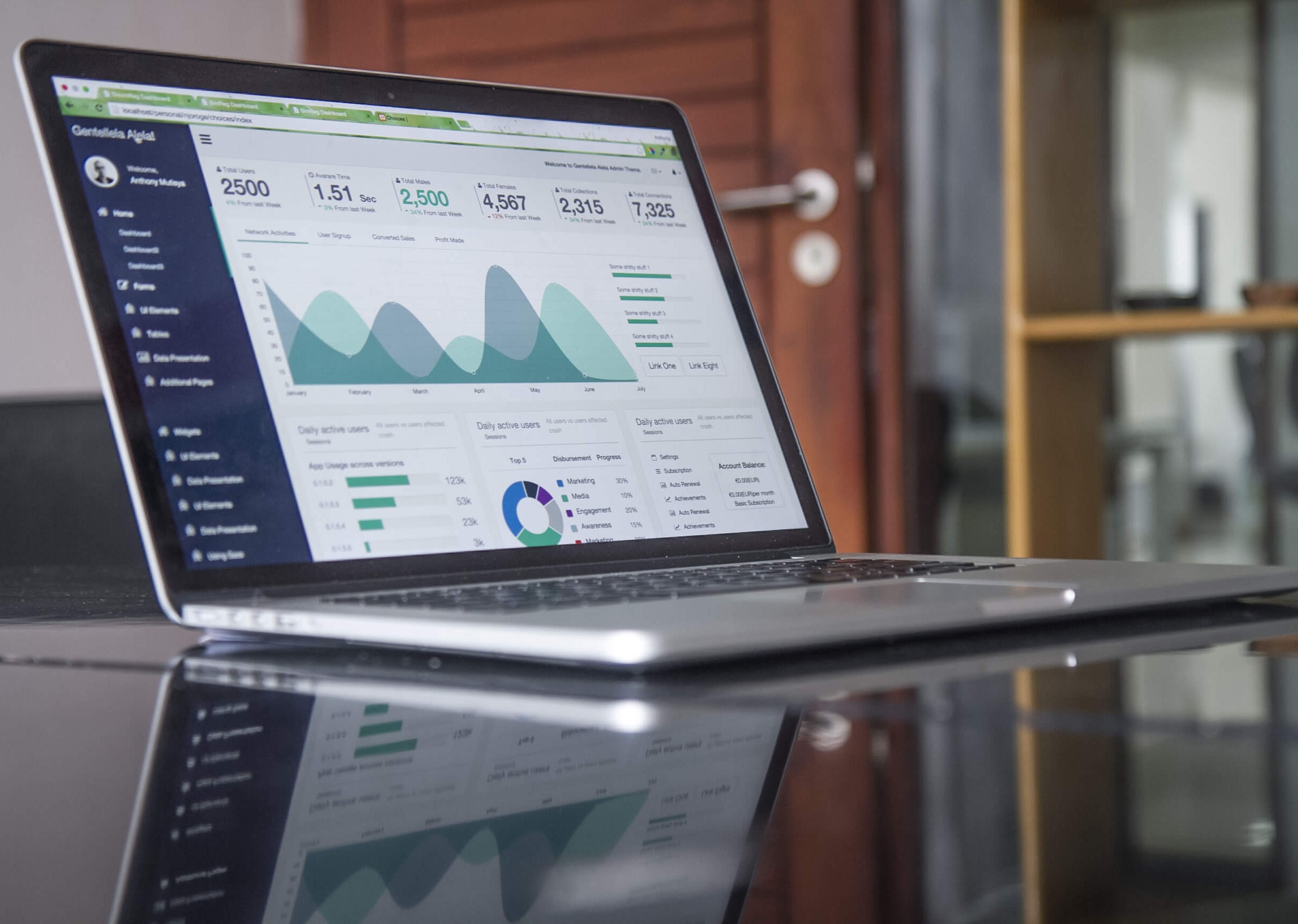 A laptop opened to a banking page - one of the things to keep track of when planning for financial stability