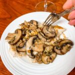 The finished Healthier Chicken Marsala on a plate