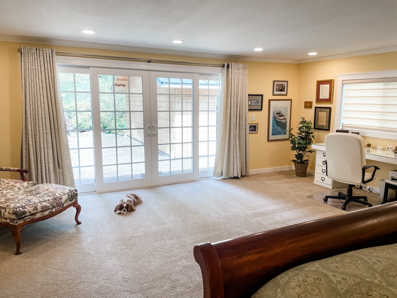 A view of the converted garage into bedroom