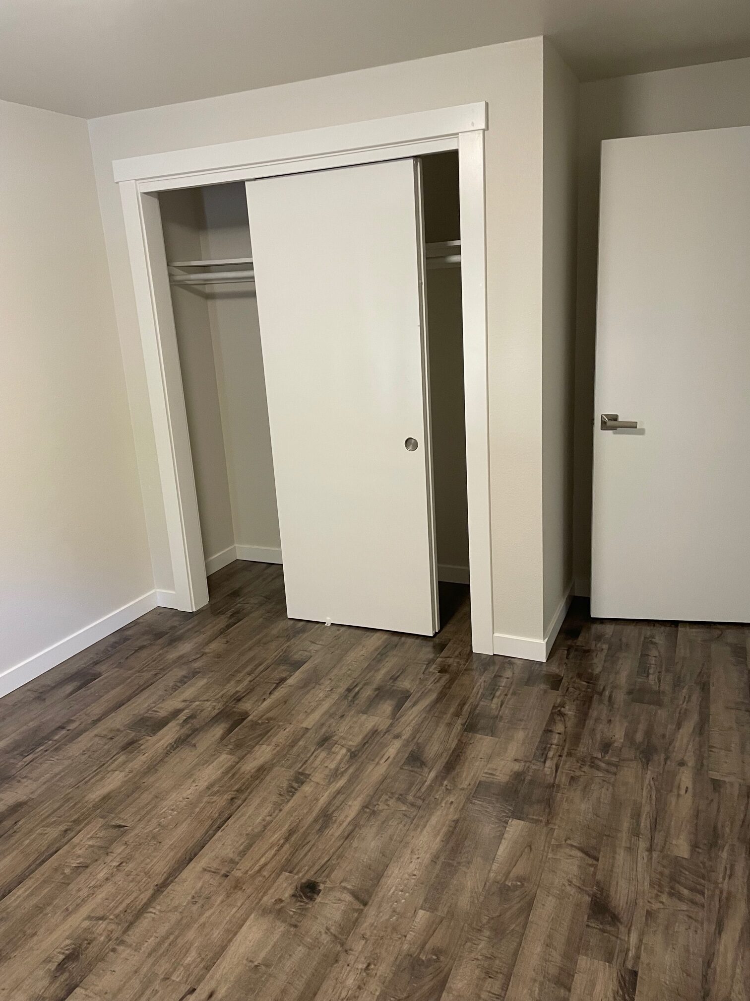 The closet 'before' of the Garage to Master Suite Remodel