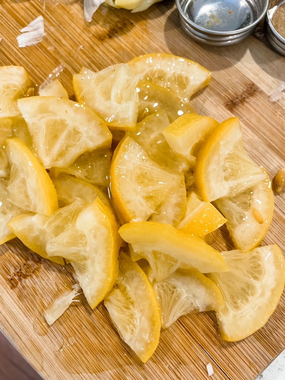 The chopped preserved lemon