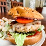 The finished and topped Best Grilled Turkey Burgers