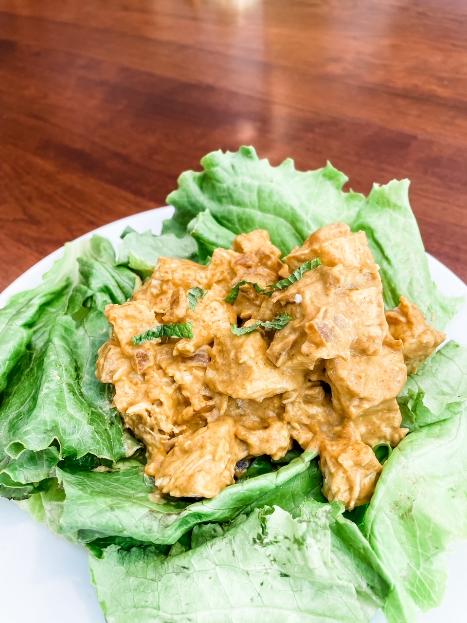 A close up view of the Healthier Coronation Chicken