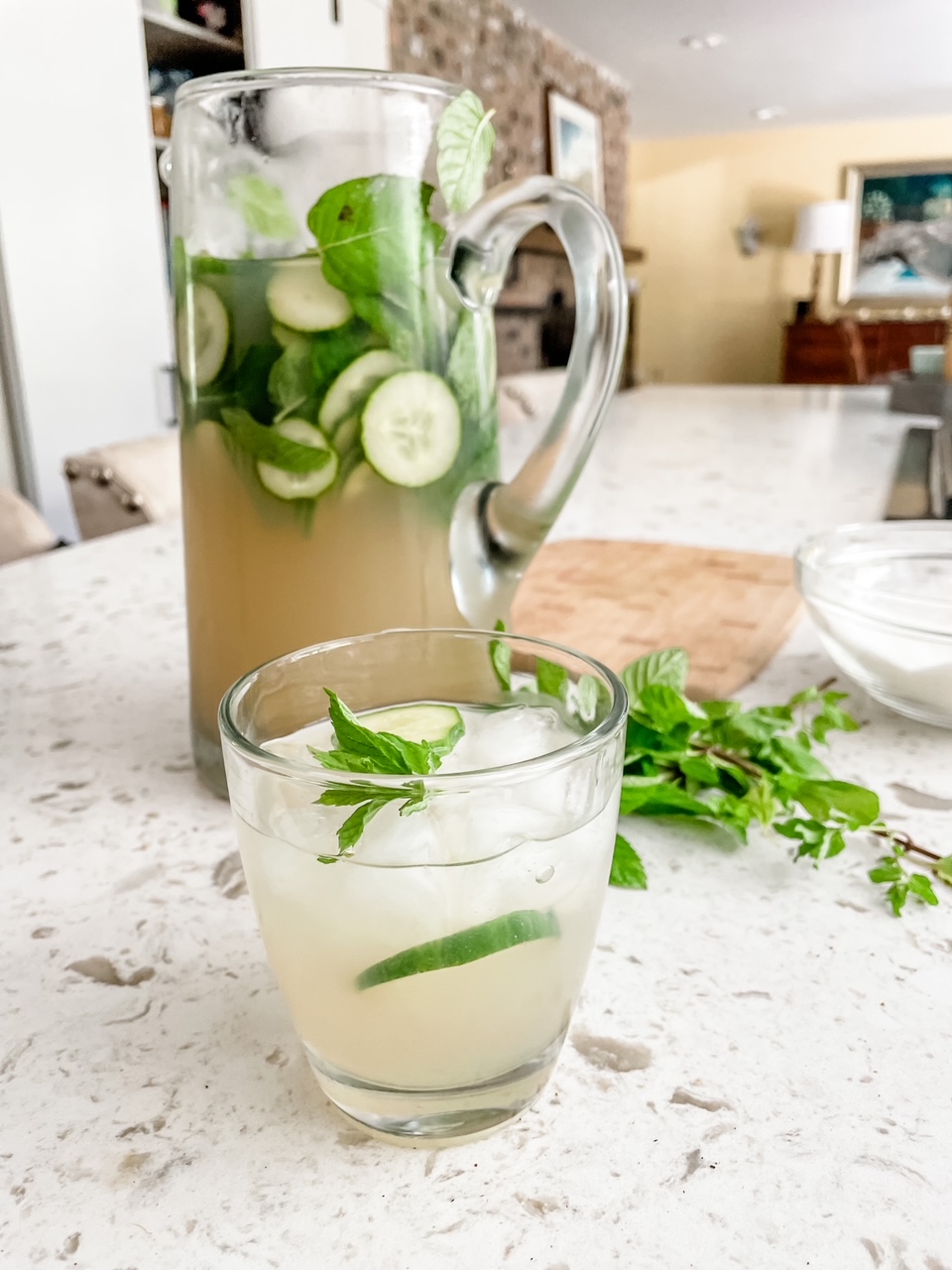 The finished Coconut-Lime Cucumber Mocktails