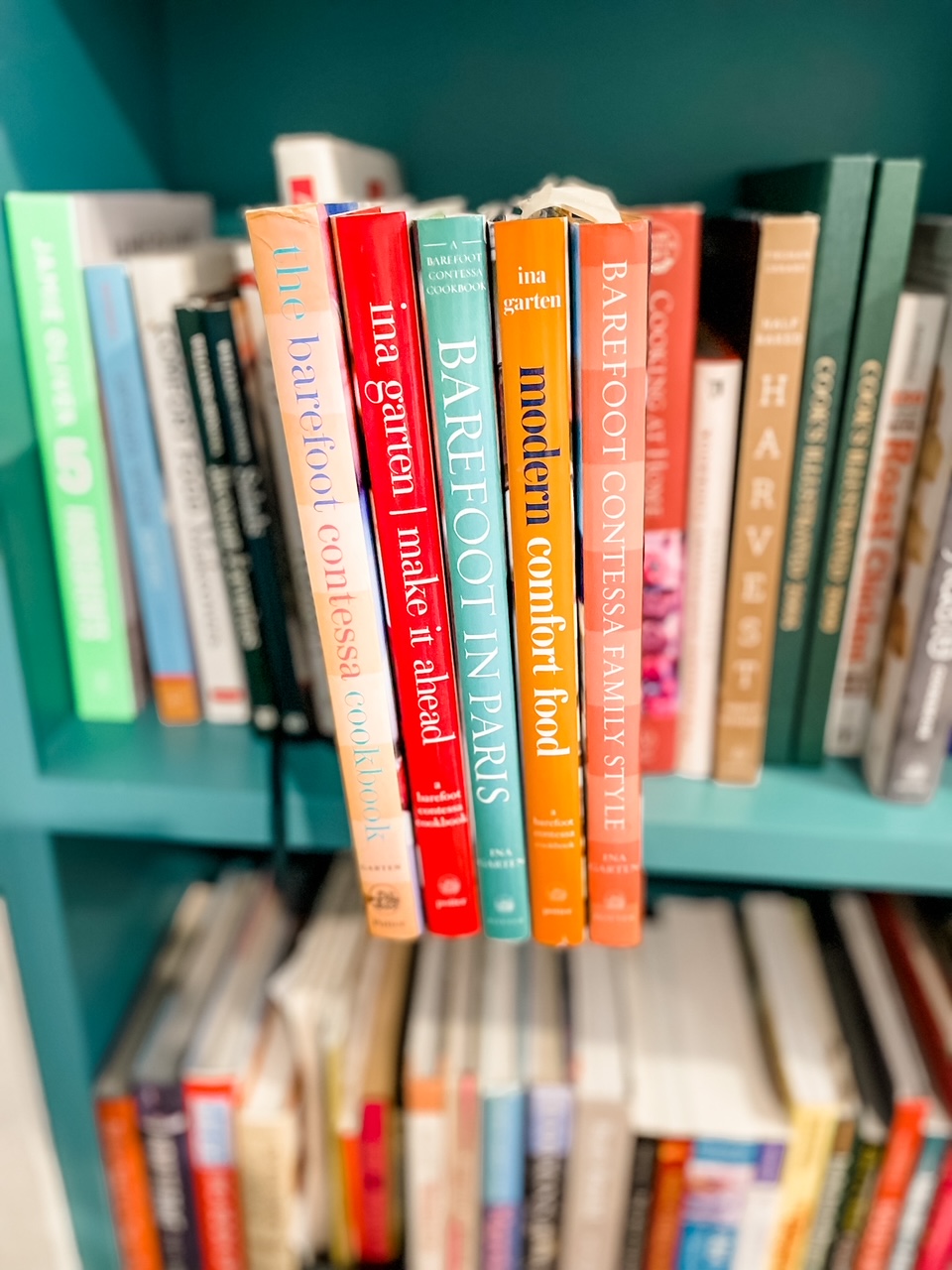 Marie's collection of Ina Garten's cookbooks