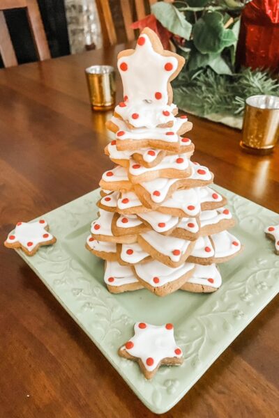 The finished Sugar Cookie Christmas Tree Stack