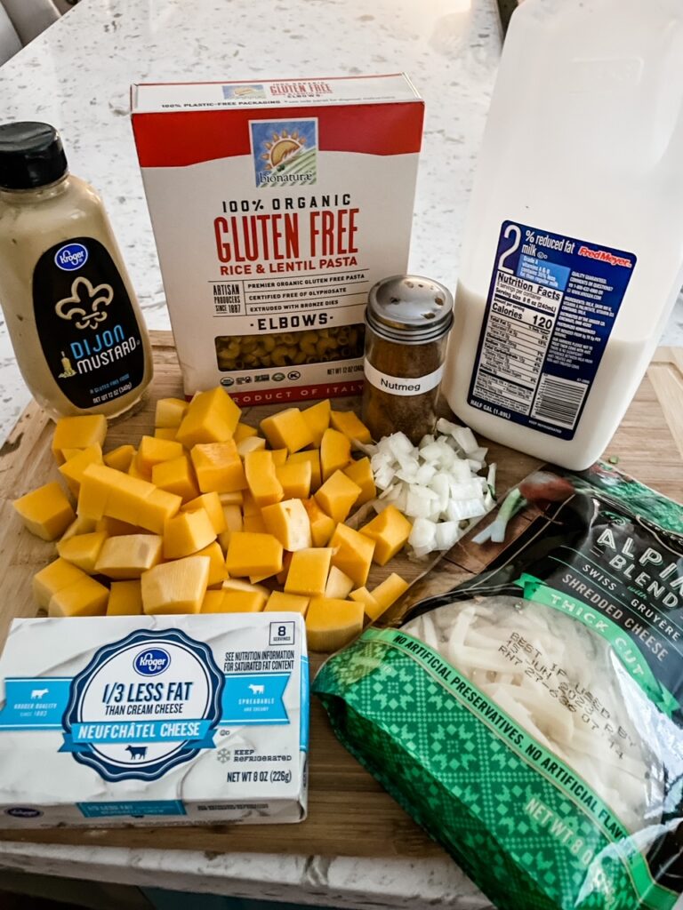 The ingredients for the Gluten-Free Butternut Squash Mac and Cheese Recipe