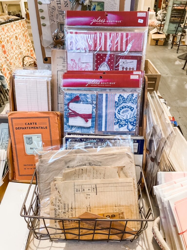 Some of the paper goods available at the French General