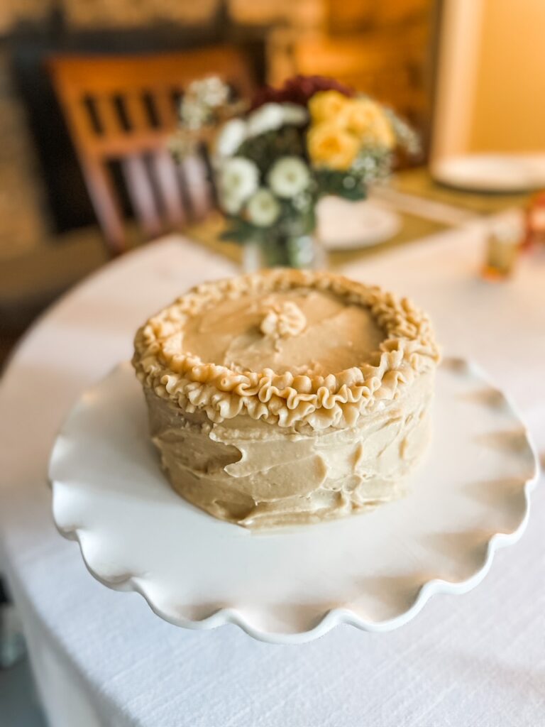 The finished caramel cake