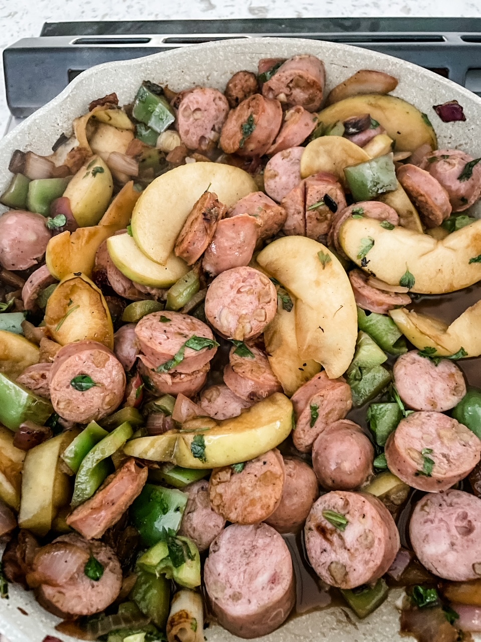 Chicken Sausage Apple And Sweet Pepper Skillet Marie Bostwick 2339