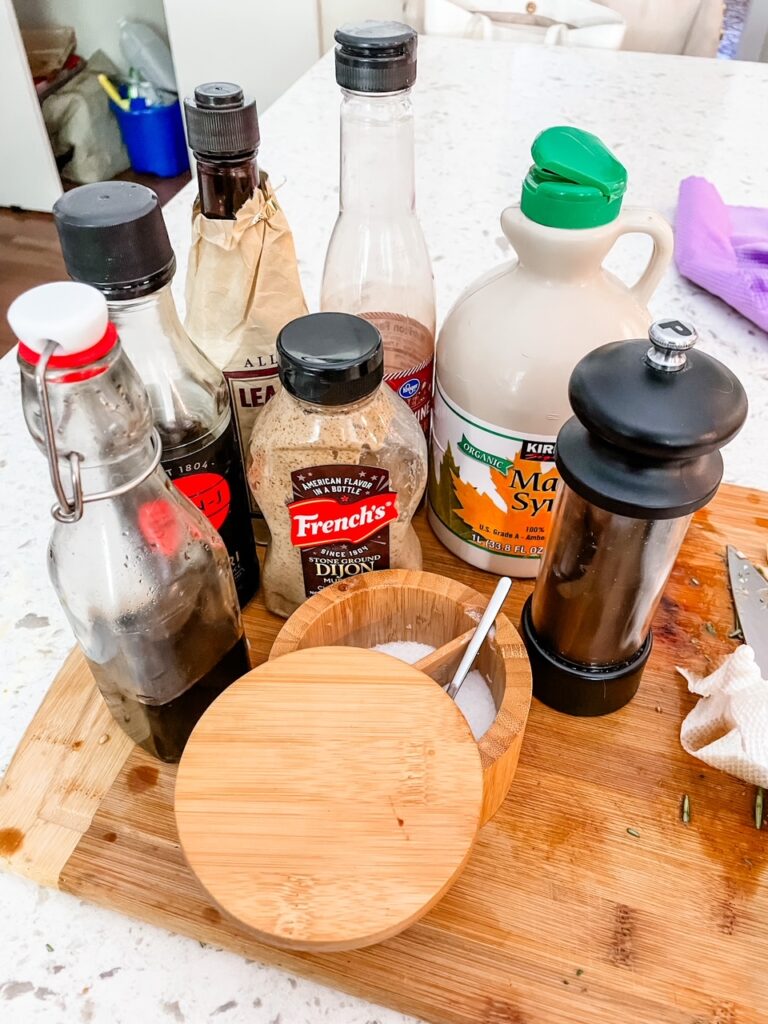 The ingredients for the marinade