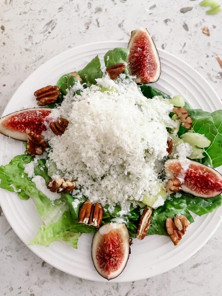 The finished fall salad on a plate