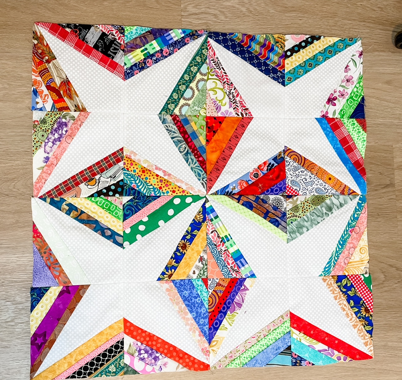 Scrappy Star String Quilt Block - Marie Bostwick