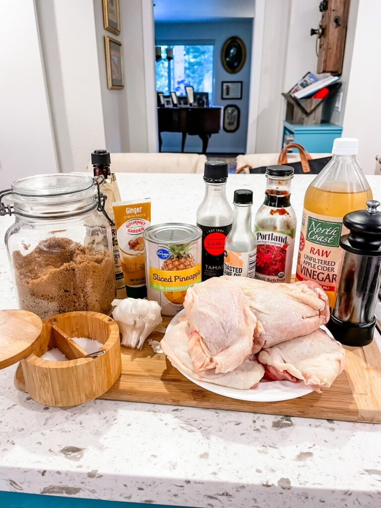 The ingredients for the Slow Cooker Huli Huli Chicken