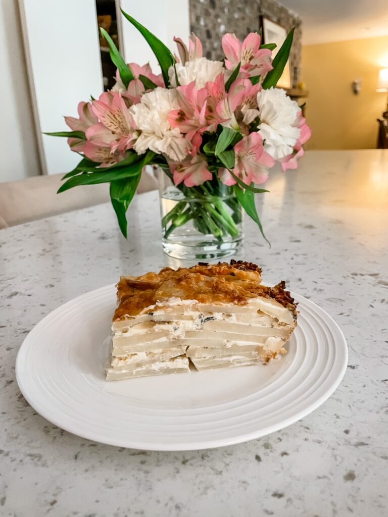 the finished Blue Cheese Potato Gratin