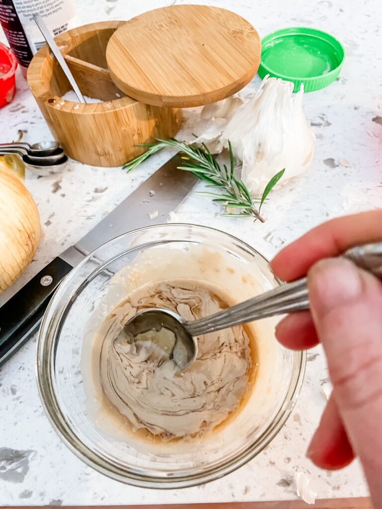 The tahini and maple syrup sauce