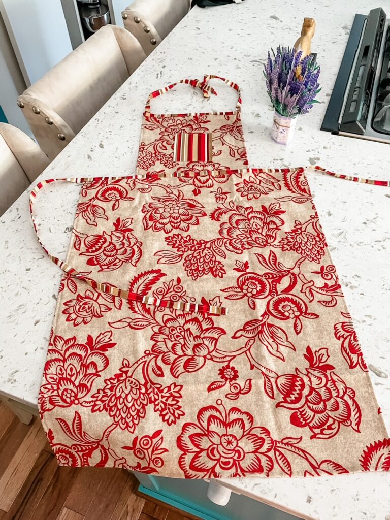 The finished DIY Chef's apron