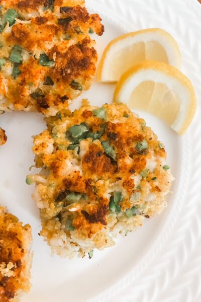 The finished and plated Easy Shrimp Cakes