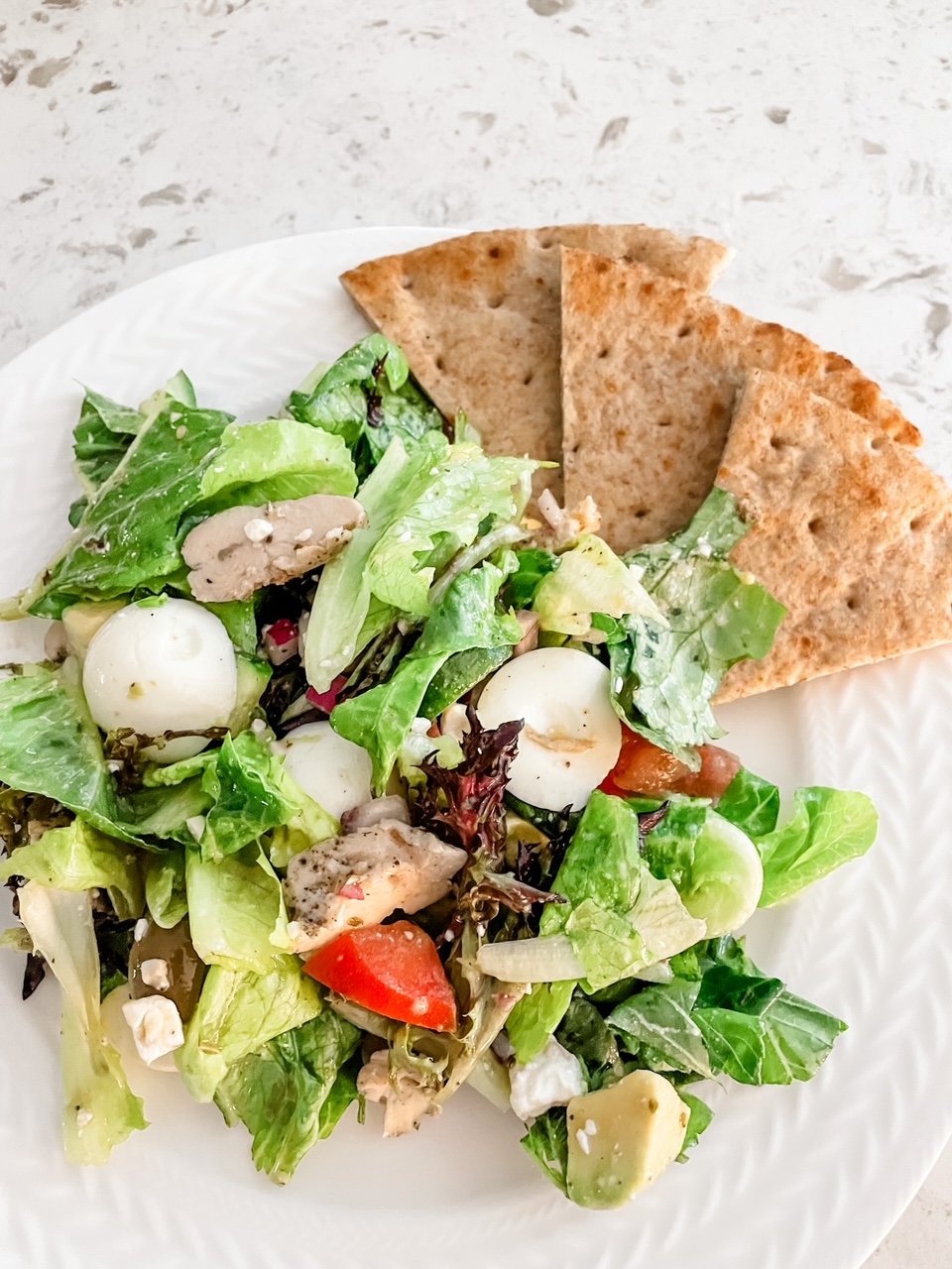 Greek Inspired Chicken Cobb Salad - Marie Bostwick