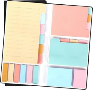 The binder of assorted sticky notes